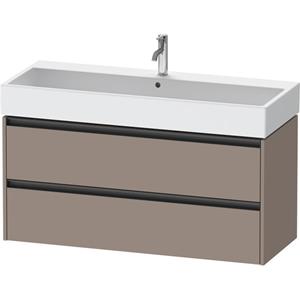 Duravit Ketho 2 wastafelonderbouwkast met 2 laden voor enkele wastafel 118.4x46x54.9cm met grepen antraciet basalt mat K25279043430000