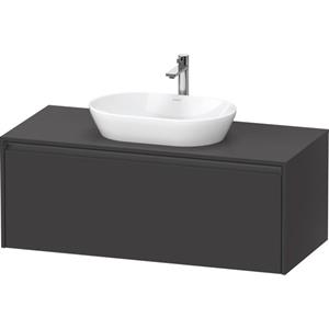 Duravit Ketho 2 wastafelonderbouwkast incl. consoleplaat met 1 lade 120x55x45.9cm met handgreep antraciet grafiet supermat K24887080800000