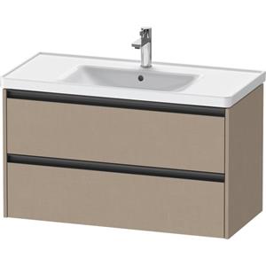 Duravit Ketho 2 wastafelonderbouwkast met 2 laden 98.4x45.5x54.9cm met grepen antraciet Linnen mat K25284075750000