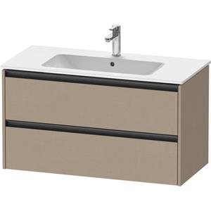 Duravit Ketho 2 wastafelonderbouwkast met 2 laden 101x48x55cm met grepen antraciet Linnen mat K25264075750000