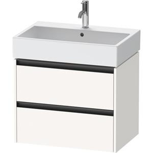 Duravit Ketho 2 wastafelonderbouwkast met 2 laden 68.4x46x54.9cm met grepen antraciet wit supermat K25276084840000