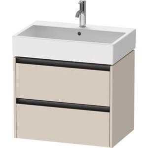 Duravit Ketho 2 wastafelonderbouwkast met 2 laden 68.4x46x54.9cm met grepen antraciet taupe supermat K25276083830000