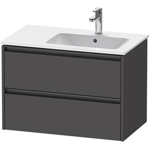 Duravit Ketho 2 wastafelonderbouwkast met 2 laden voor waskom rechts 81x48x54.9cm met grepen antraciet grafiet mat K25268049490000