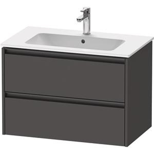 Duravit Ketho 2 wastafelonderbouwkast met 2 laden 81x48x55cm met grepen antraciet grafiet mat K25263049490000