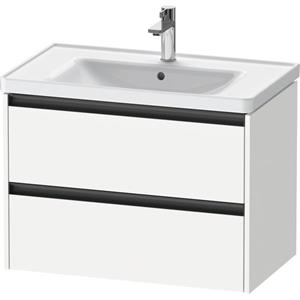 Duravit Ketho 2 wastafelonderbouwkast met 2 laden 78.4x45.5x54.9cm met grepen antraciet wit mat K25283018180000