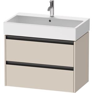 Duravit Ketho 2 wastafelonderbouwkast met 2 laden 78.4x46x54.9cm met grepen antraciet taupe supermat K25277083830000