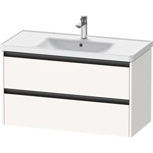 Duravit Ketho 2 wastafelonderbouwkast met 2 laden 98.4x45.5x54.9cm met grepen antraciet wit supermat K25284084840000