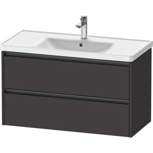 Duravit Ketho 2 wastafelonderbouwkast met 2 laden 98.4x45.5x54.9cm met grepen antraciet grafiet supermat K25284080800000