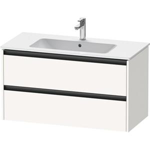 Duravit Ketho 2 wastafelonderbouwkast met 2 laden 101x48x55cm met grepen antraciet wit supermat K25264084840000