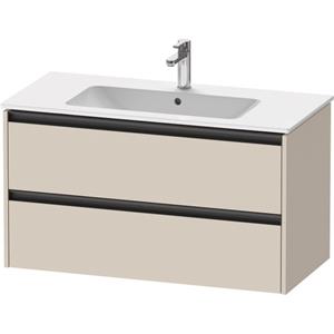 Duravit Ketho 2 wastafelonderbouwkast met 2 laden 101x48x55cm met grepen antraciet taupe supermat K25264083830000