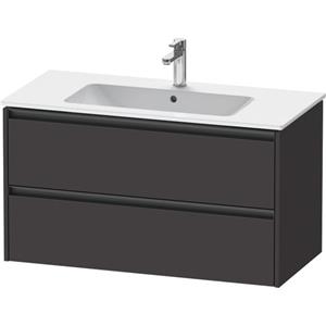 Duravit Ketho 2 wastafelonderbouwkast met 2 laden 101x48x55cm met grepen antraciet grafiet supermat K25264080800000