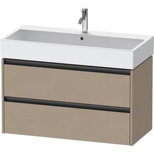 Duravit Ketho 2 wastafelonderbouwkast met 2 laden 98.4x46x54.9cm met grepen antraciet Linnen mat K25278075750000