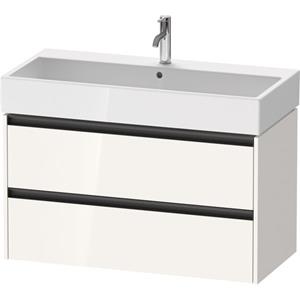 Duravit Ketho 2 wastafelonderbouwkast met 2 laden 98.4x46x54.9cm met grepen antraciet hoogglans wit K25278022220000