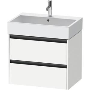 Duravit Ketho 2 wastafelonderbouwkast met 2 laden 68.4x46x54.9cm met grepen antraciet wit mat K25276018180000