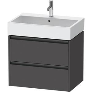 Duravit Ketho 2 wastafelonderbouwkast met 2 laden 68.4x46x54.9cm met grepen antraciet grafiet mat K25276049490000