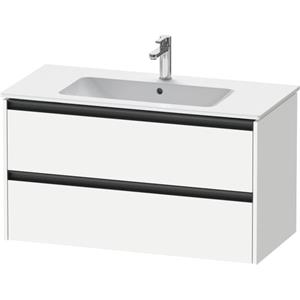 Duravit Ketho 2 wastafelonderbouwkast met 2 laden 101x48x55cm met grepen antraciet wit mat K25264018180000