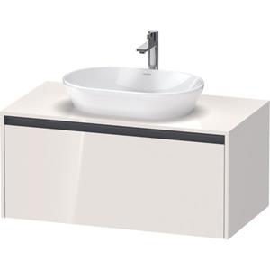 Duravit Ketho 2 wastafelonderbouwkast incl. consoleplaat met 1 lade 100x55x45.9cm met handgreep antraciet hoogglans wit K24886022220000