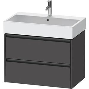 Duravit Ketho 2 wastafelonderbouwkast met 2 laden 78.4x46x54.9cm met grepen antraciet grafiet mat K25277049490000