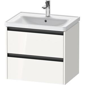 Duravit Ketho 2 wastafelonderbouwkast met 2 laden 63.4x45.5x54.9cm met grepen antraciet hoogglans wit K25282022220000