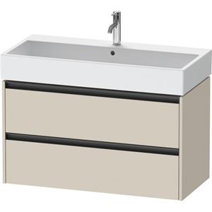 Duravit Ketho 2 wastafelonderbouwkast met 2 laden 98.4x46x54.9cm met grepen antraciet taupe supermat K25278083830000