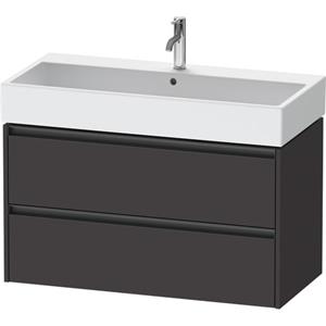 Duravit Ketho 2 wastafelonderbouwkast met 2 laden 98.4x46x54.9cm met grepen antraciet grafiet supermat K25278080800000