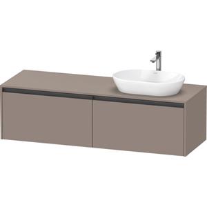 Duravit Ketho 2 wastafelonderbouwkast incl. consoleplaat met 2 laden voor waskom rechts 160x55x45.9cm met handgrepen antraciet basalt mat K24889R43430000