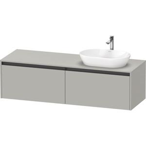 Duravit Ketho 2 wastafelonderbouwkast incl. consoleplaat met 2 laden voor waskom rechts 160x55x45.9cm met handgrepen antraciet betongrijs mat K24889R07070000