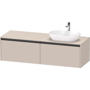 Duravit Ketho 2 wastafelonderbouwkast incl. consoleplaat met 2 laden voor waskom rechts 160x55x45.9cm met handgrepen antraciet taupe mat K24889R91910000