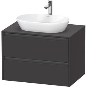 Duravit Ketho 2 wastafelonderbouwkast incl. consoleplaat met 2 laden 80x55x56.8cm met handgrepen antraciet grafiet supermat K24895080800000