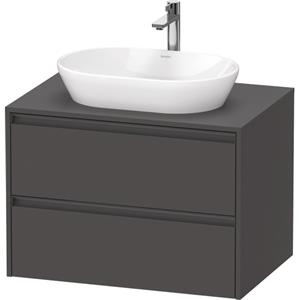 Duravit Ketho 2 wastafelonderbouwkast incl. consoleplaat met 2 laden 80x55x56.8cm met handgrepen antraciet grafiet mat K24895049490000