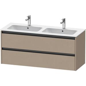 Duravit Ketho 2 wastafelonderbouwkast met 2 laden voor dubbele wastafel 128x48x55cm met grepen antraciet Linnen mat K25266075750000