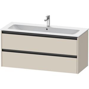 Duravit Ketho 2 wastafelonderbouwkast met 2 laden voor enkele wastafel 121x48x55cm met grepen antraciet taupe supermat K25265083830000