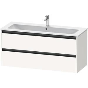 Duravit Ketho 2 wastafelonderbouwkast met 2 laden voor enkele wastafel 121x48x55cm met grepen antraciet wit supermat K25265084840000