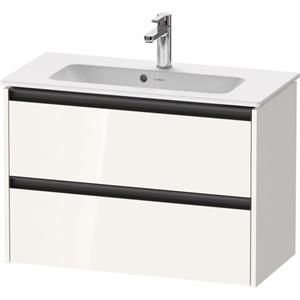 Duravit Ketho 2 wastafelonderbouwkast met 2 laden 81x39x54.9cm met grepen antraciet hoogglans wit K25256022220000