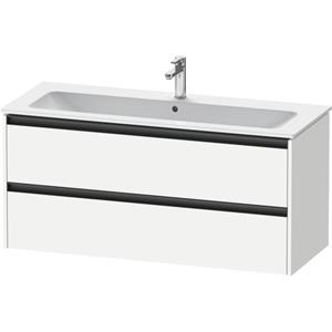 Duravit Ketho 2 wastafelonderbouwkast met 2 laden voor enkele wastafel 121x48x55cm met grepen antraciet wit mat K25265018180000