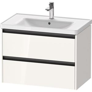 Duravit Ketho 2 wastafelonderbouwkast met 2 laden 78.4x45.5x54.9cm met grepen antraciet hoogglans wit K25283022220000