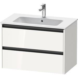 Duravit Ketho 2 wastafelonderbouwkast met 2 laden 81x48x55cm met grepen antraciet hoogglans wit K25263022220000