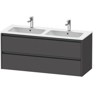 Duravit Ketho 2 wastafelonderbouwkast met 2 laden voor dubbele wastafel 128x48x55cm met grepen antraciet grafiet mat K25266049490000