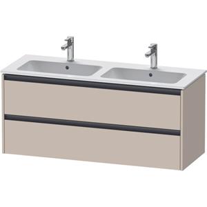 Duravit Ketho 2 wastafelonderbouwkast met 2 laden voor dubbele wastafel 128x48x55cm met grepen antraciet taupe supermat K25266083830000