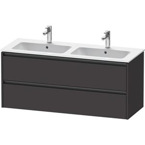 Duravit Ketho 2 wastafelonderbouwkast met 2 laden voor dubbele wastafel 128x48x55cm met grepen antraciet grafiet supermat K25266080800000