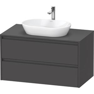 Duravit Ketho 2 wastafelonderbouwkast incl. consoleplaat met 2 laden 100x55x56.8cm met handgrepen antraciet grafiet mat K24896049490000