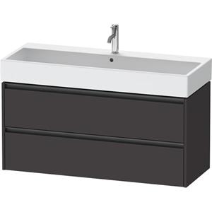 Duravit Ketho 2 wastafelonderbouwkast met 2 lade voor enkele wastafel 118.4x46x54.9cm met grepen antraciet grafiet supermat K25279080800000