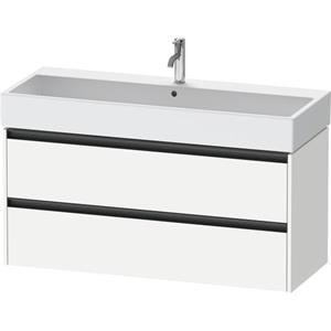 Duravit Ketho 2 wastafelonderbouwkast met 2 laden voor enkele wastafel 118.4x46x54.9cm met grepen antraciet wit mat K25279018180000