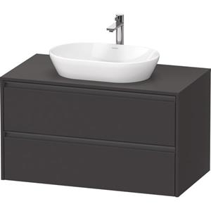 Duravit Ketho 2 wastafelonderbouwkast incl. consoleplaat met 2 laden 100x55x56.8cm met handgrepen antraciet grafiet supermat K24896080800000