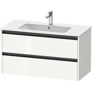 Duravit Ketho 2 wastafelonderbouwkast met 2 laden 101x48x55cm met grepen antraciet hoogglans wit K25264022220000