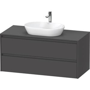 Duravit Ketho 2 wastafelonderbouwkast incl. consoleplaat met 2 laden 120x55x56.8cm met handgrepen antraciet grafiet mat K24897049490000