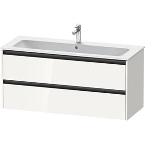 Duravit Ketho 2 wastafelonderbouwkast met 2 laden voor enkele wastafel 121x48x55cm met grepen antraciet hoogglans wit K25265022220000