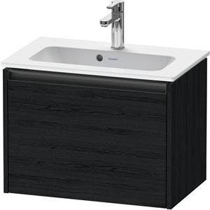 Duravit Ketho 2 wastafelonderbouwkast met 1 lade 61x39x44cm met greep antraciet eiken zwart mat K25055016160000