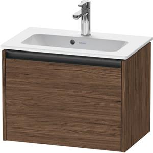 Duravit Ketho 2 wastafelonderbouwkast met 1 lade 61x39x44cm met greep antraciet donker noten mat K25055021210000