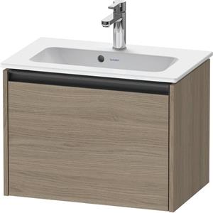 Duravit Ketho 2 wastafelonderbouwkast met 1 lade 61x39x44cm met greep antraciet eiken terra mat K25055035350000